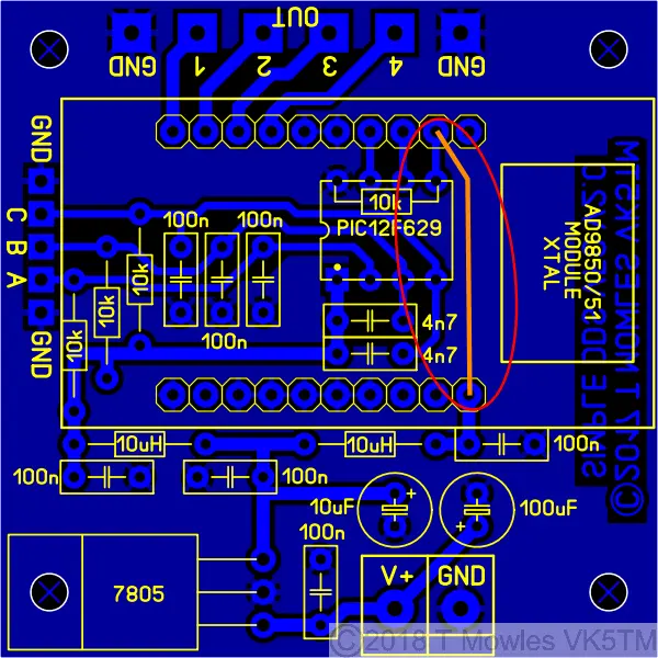 Simple DDS VFO pcb jumper